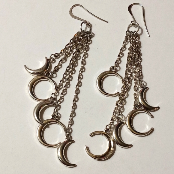 Iron Fist Jewelry - Crecent moon dangle earings